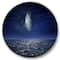Designart - Full Moon Over Dark Ocean At Night - Nautical & Coastal Metal Circle Wall Art